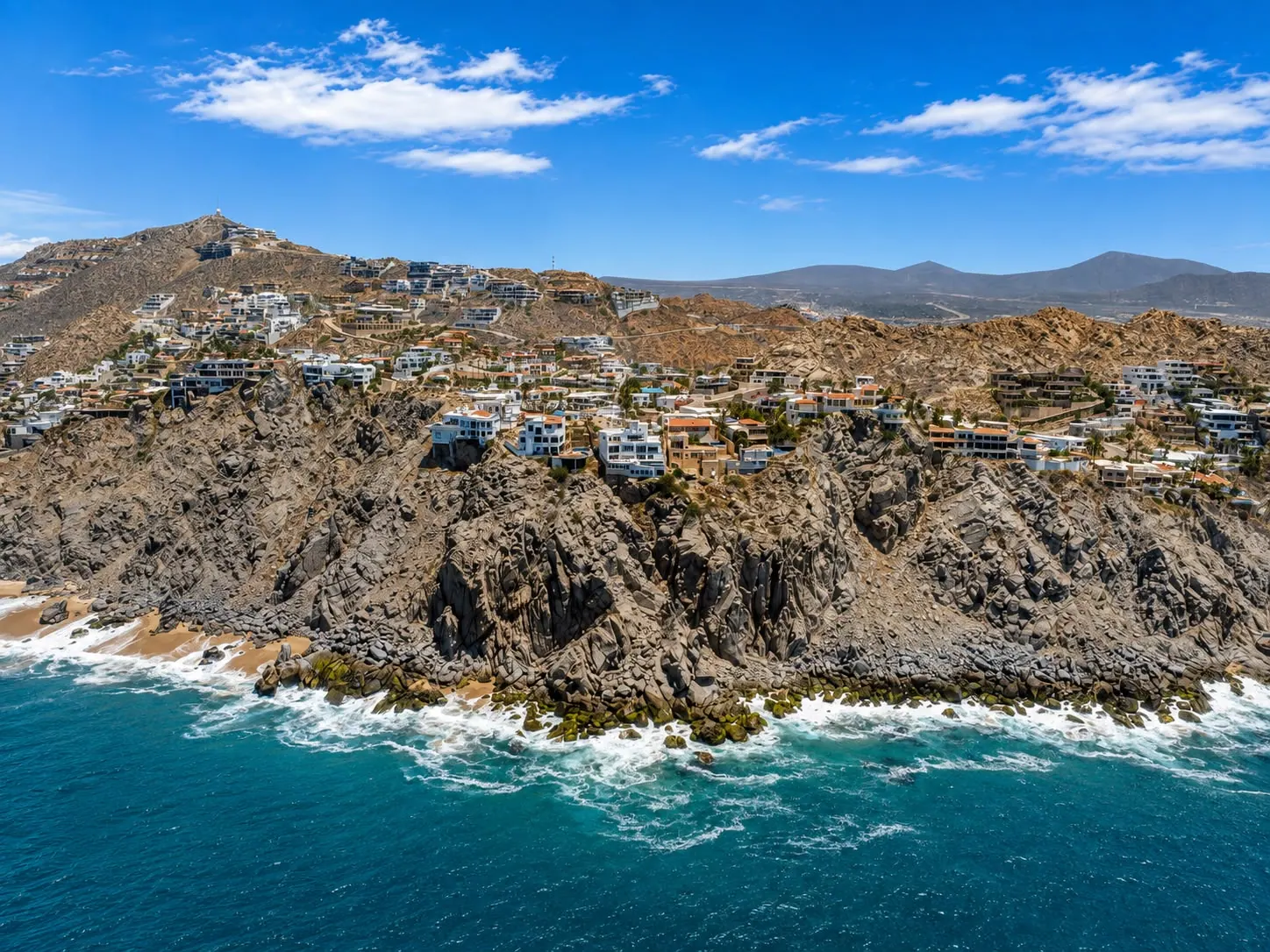 Pedregal cliffs and Villa Lands End from the air