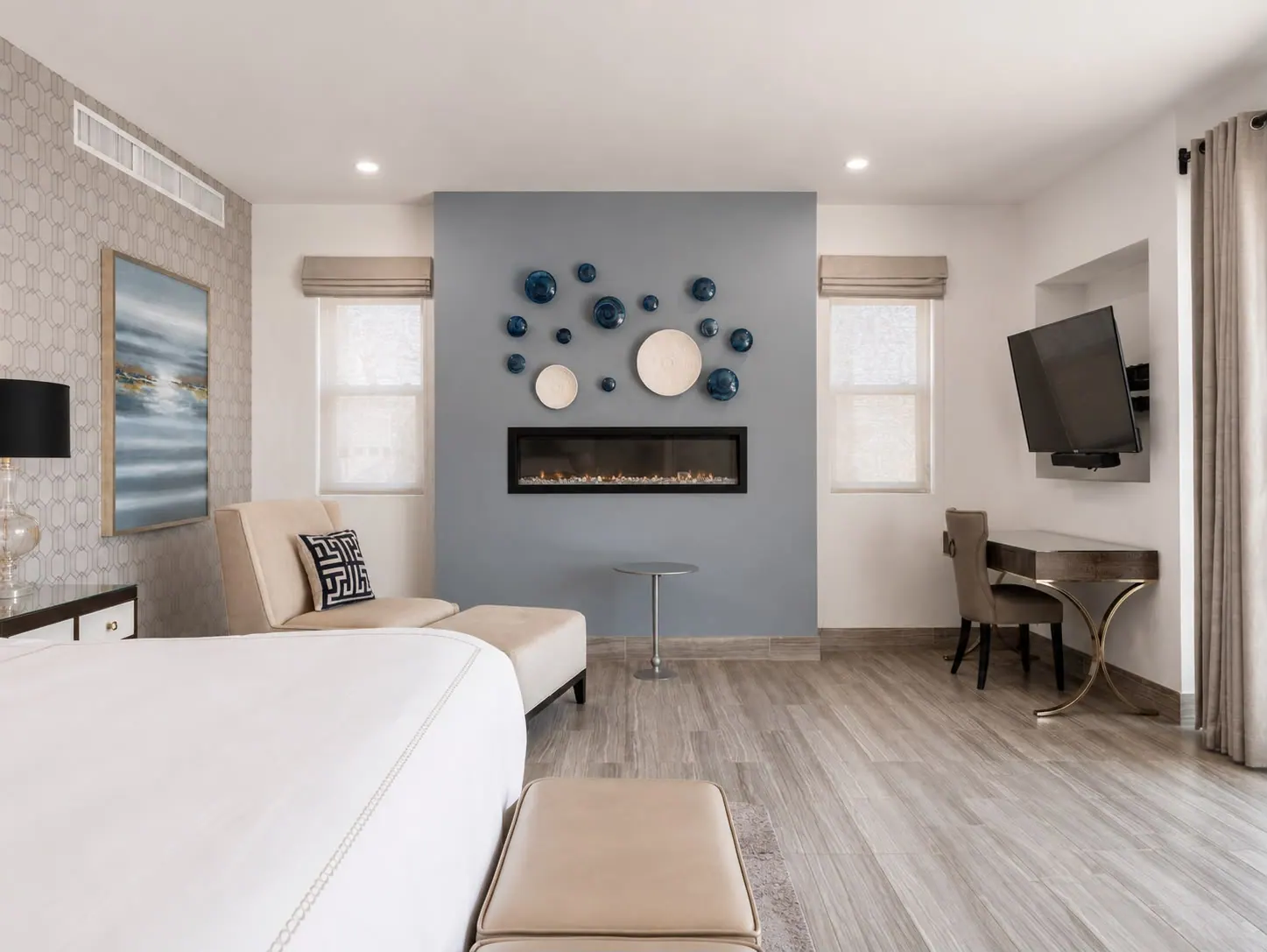 Primary suite with fireplace